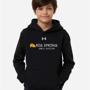 Under Armour 6014162 Youth Team Icon Fleece Hooded Sweatshirt - Black